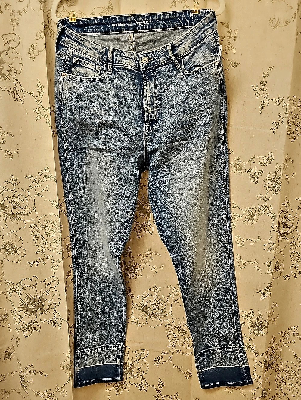 Old Navy High-Rise Vintage Slim Secret-Smooth Pocket Jeans Blue Waist 12